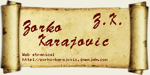 Zorko Karajović vizit kartica